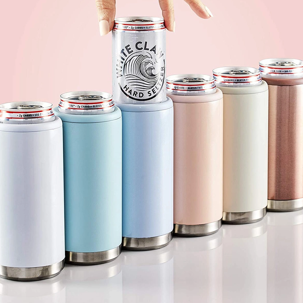 12oz Insulated Stainless Steel Hard Seltzer Sleeve Holder Double Wall Slim Can Cooler Tumbler for Beer Drinks