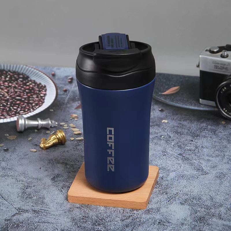 400ml Reusable Vacuum Thermos Tumbler Insulated Stainless Steel Travel Coffee Mug with Soft Straw