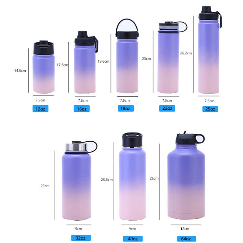 Multi Sizes Stainless Steel Tumbler Insulated Vacuum Flask Sports Water Bottle with Sports Lids