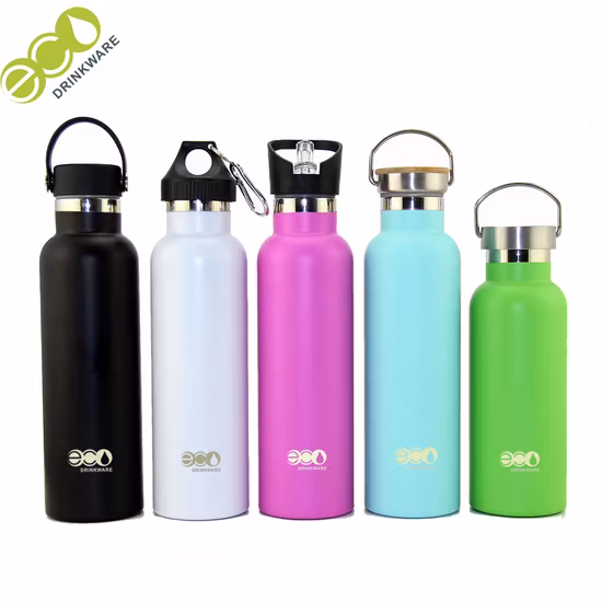 Klean Canteen 12 oz 17 oz 20 oz 25 oz 34 oz Bouche large Sans BPA Anti-fuite Vide Double paroi Bouteilles d'eau en gros Bouteille d'eau en acier inoxydable avec couvercle en bambou