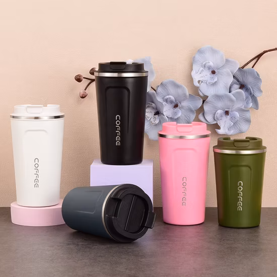 Thé de couleur de noël Double paroi chauffe-bière en gros en acier inoxydable isolé sous vide tasse de café de voyage personnalisée avec couvercle