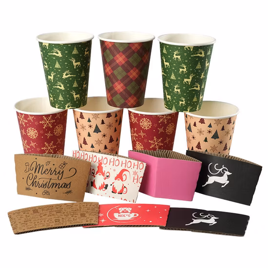 Tasse à café en papier à double paroi jetable avec couvercle avec conception personnalisée